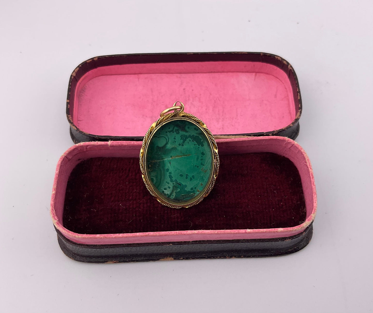 9ct Gold Malachite Pendant