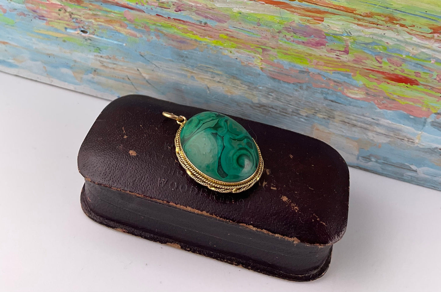 9ct Gold Malachite Pendant