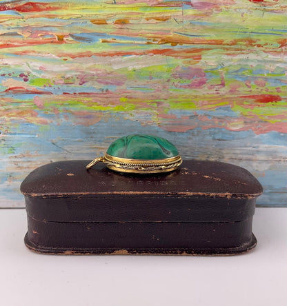 9ct Gold Malachite Pendant