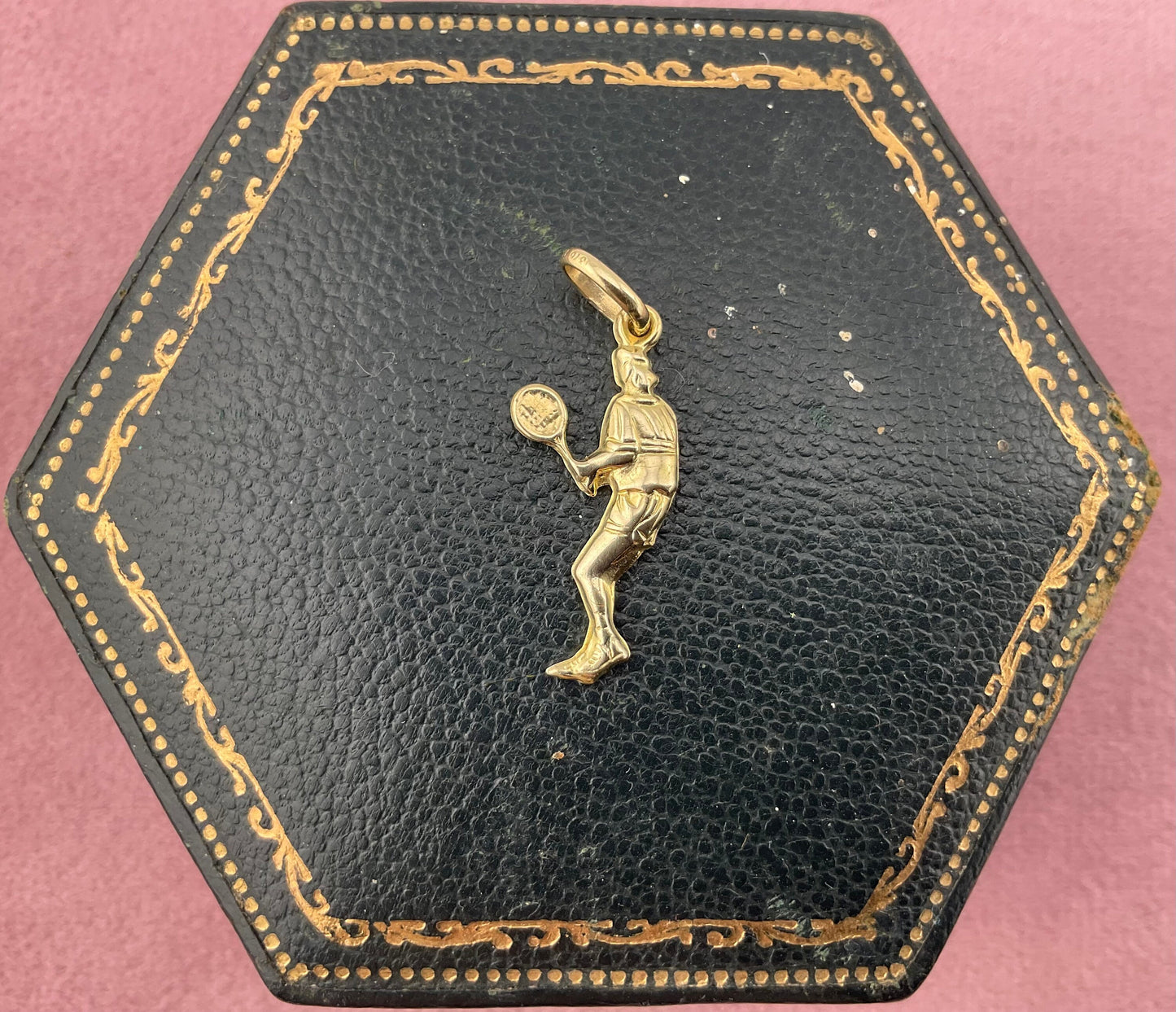 Vintage 9ct Gold Tennis player charm