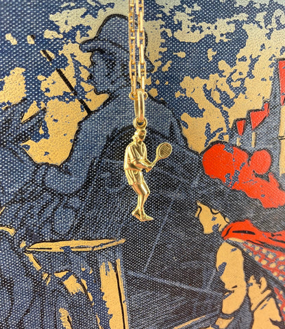 Vintage 9ct Gold Tennis player charm