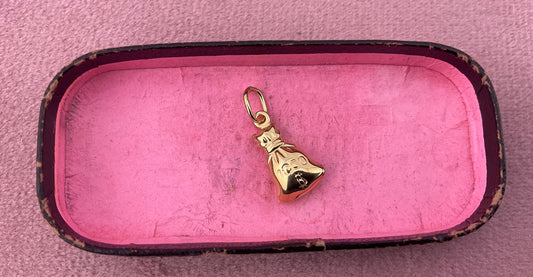 Vintage 9ct gold Money Bag Charm