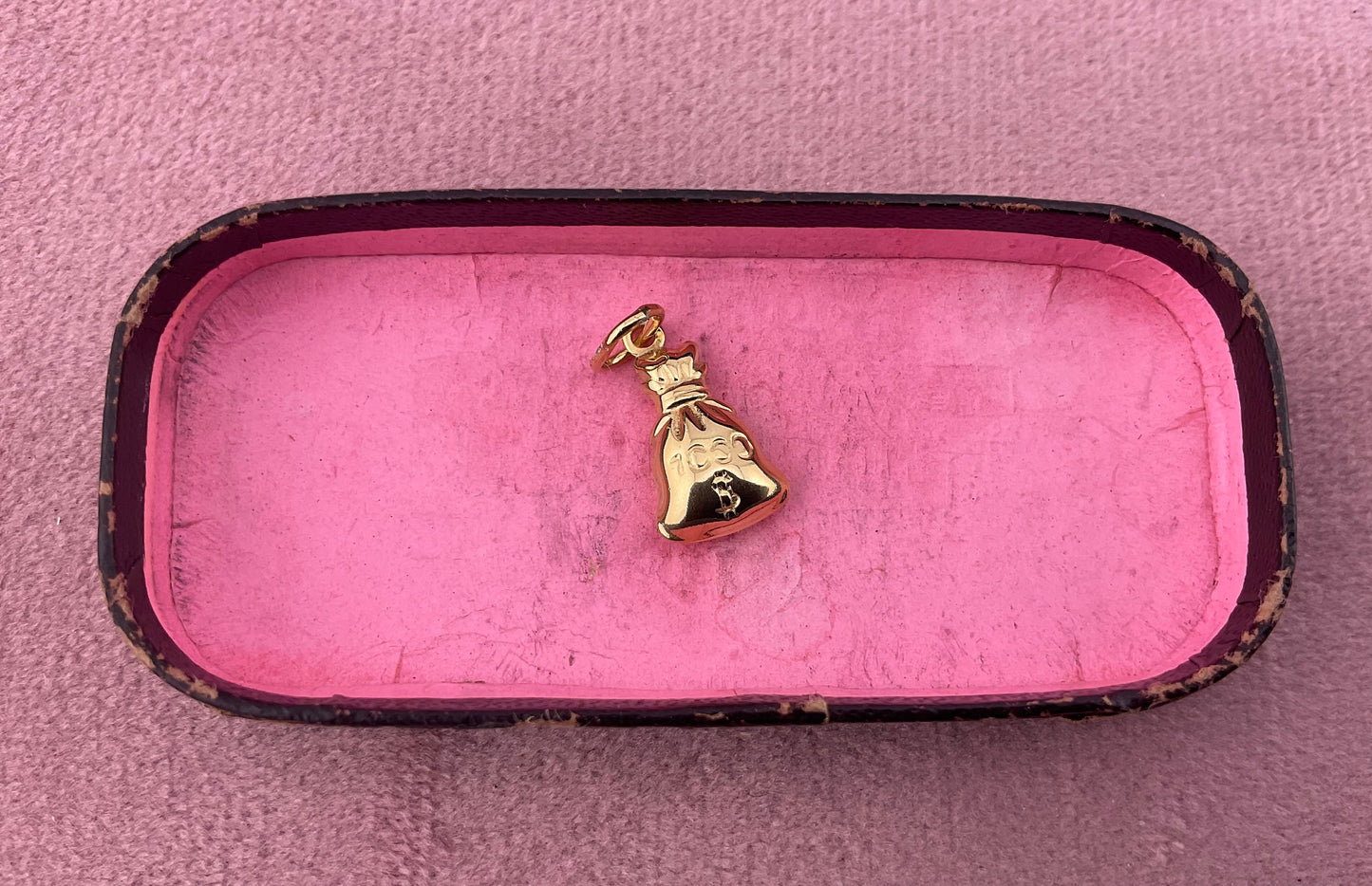 Vintage 9ct gold Money Bag Charm