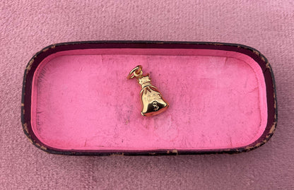 Vintage 9ct gold Money Bag Charm