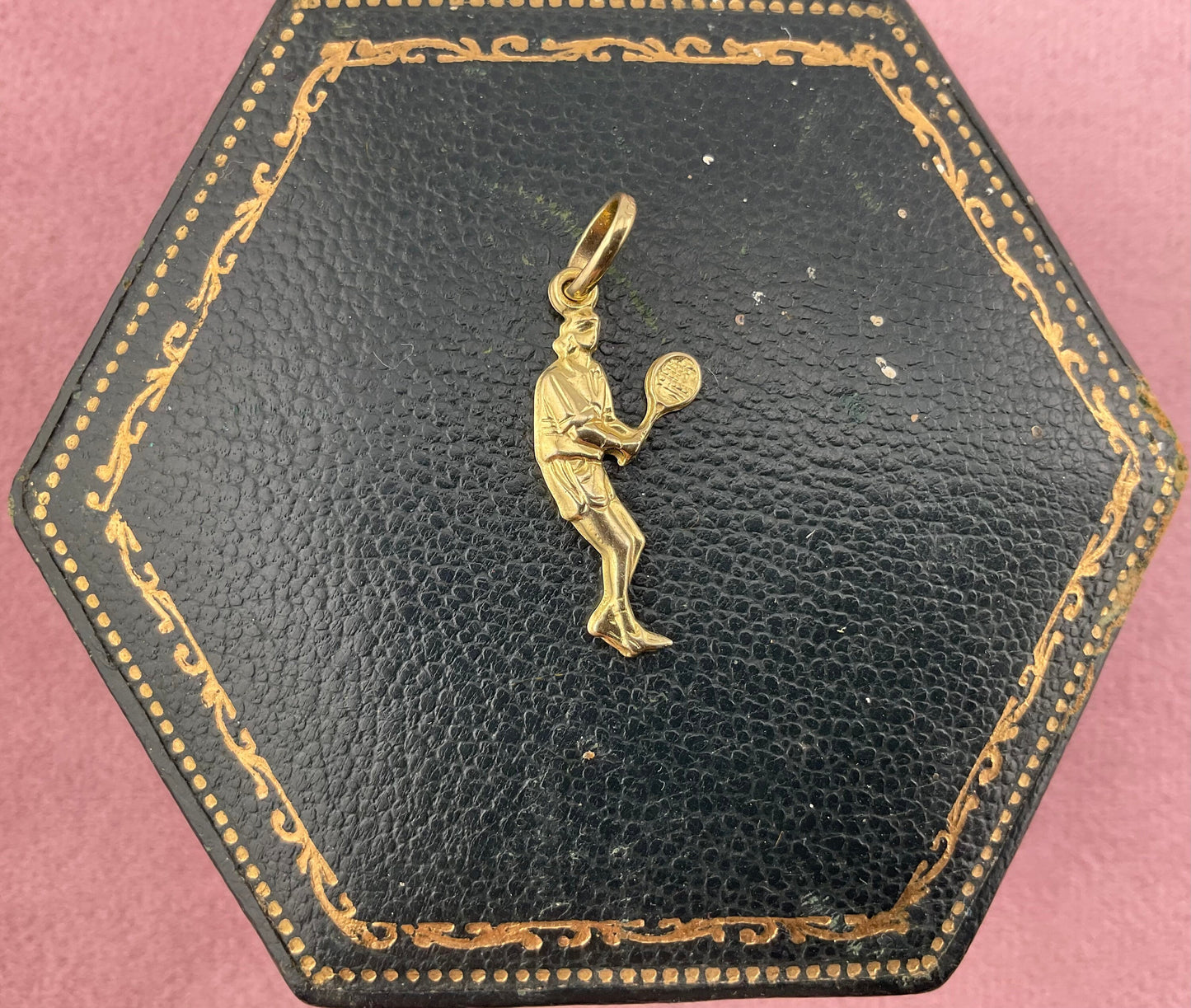 Vintage 9ct Gold Tennis player charm