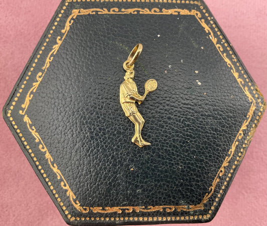 Vintage 9ct Gold Tennis player charm