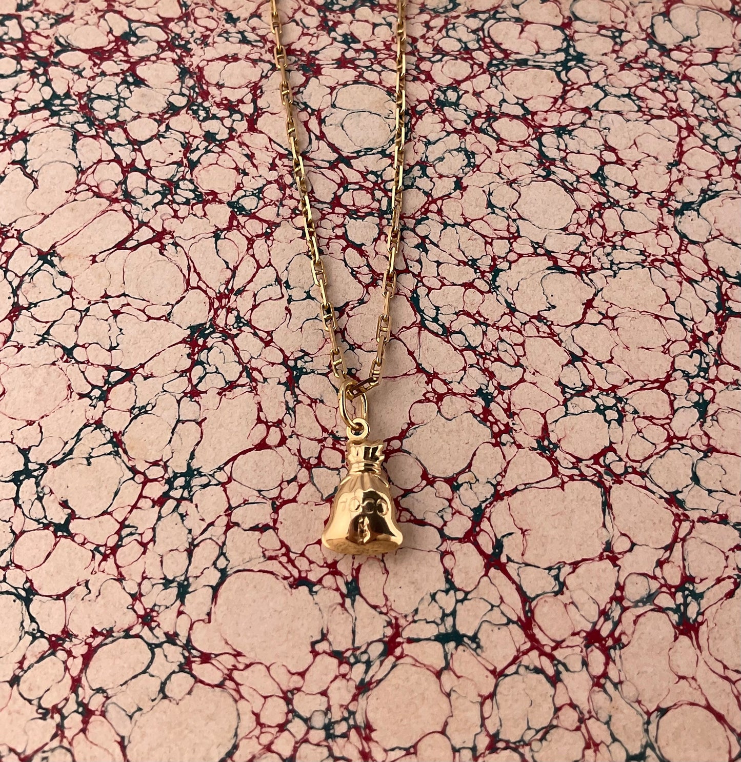 Vintage 9ct gold Money Bag Charm