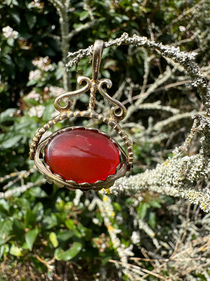9ct Gold Bloodstone, Onyx & Carnelian Spinner fob