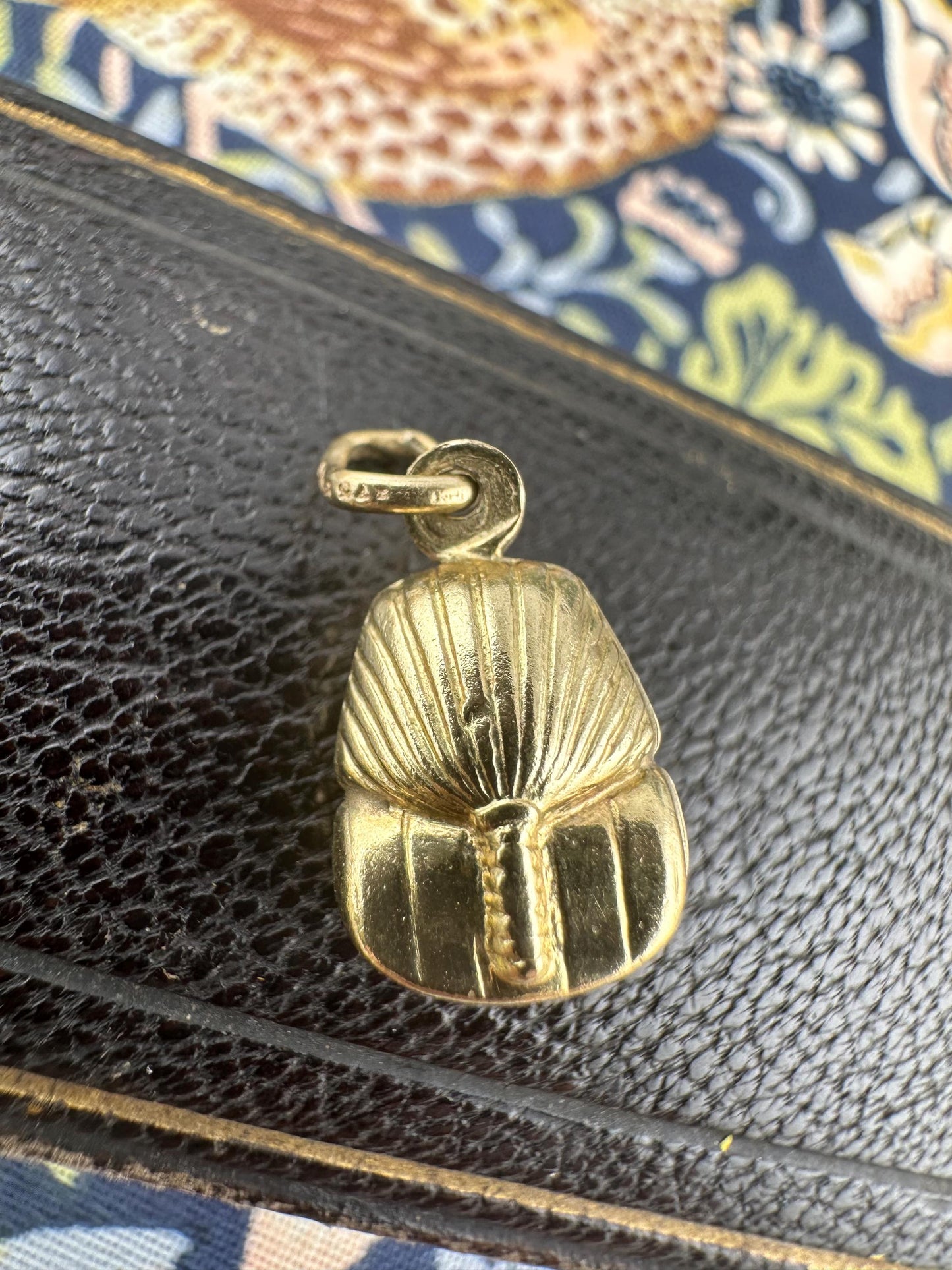 9ct Gold Puffy Pharaoh Charm, 1.9cm drop