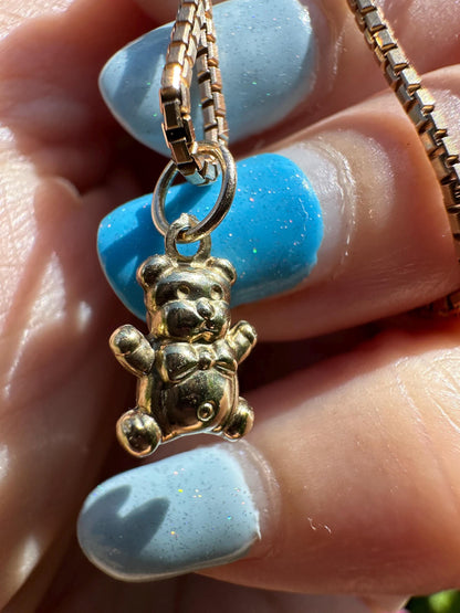 9ct Puffy Teddy Bear Charm