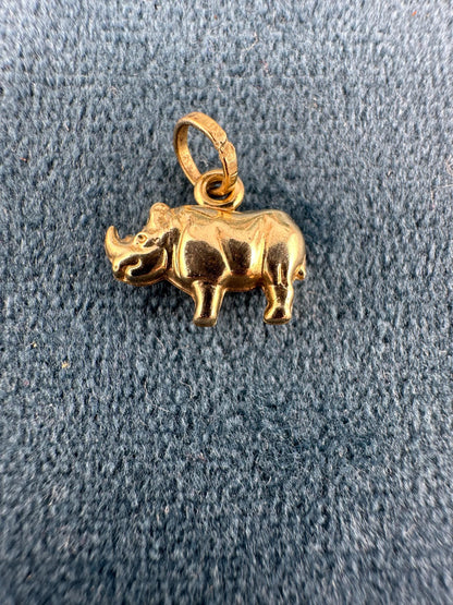 9ct Gold Rhino charm