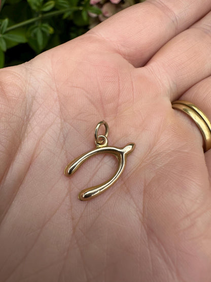 9ct Gold Wishbone Charm