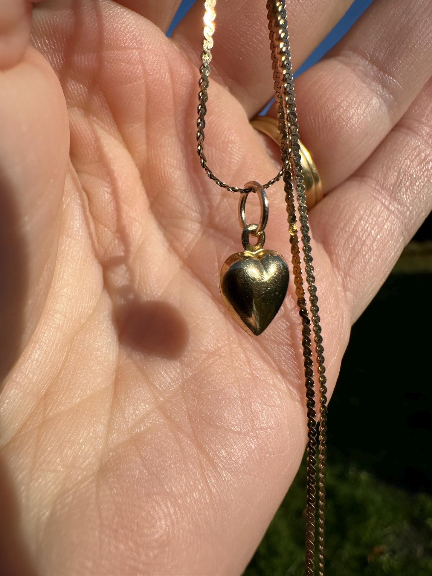 9ct gold puffy heart charm