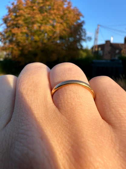 Vintage 22ct gold band, 1939