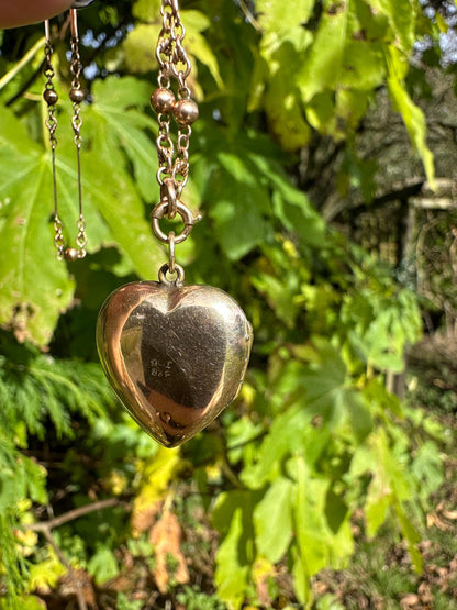 9ct back & front Rose Gold half engraved patterned Heart shaped Locket