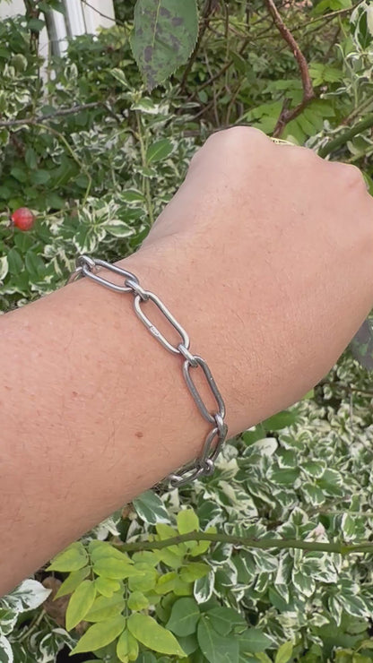 Antique Sterling silver trombone bracelet