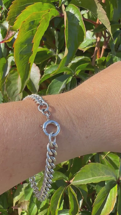Sterling Silver Curb Bracelet with Bolt Clasp