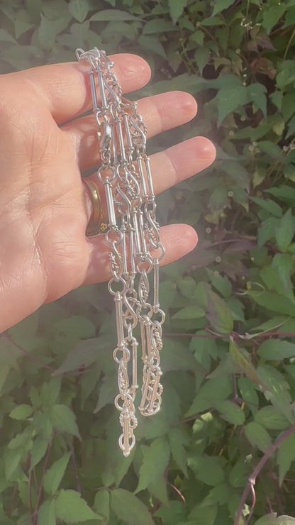 Sterling Silver Trombone with Celtic knot chain