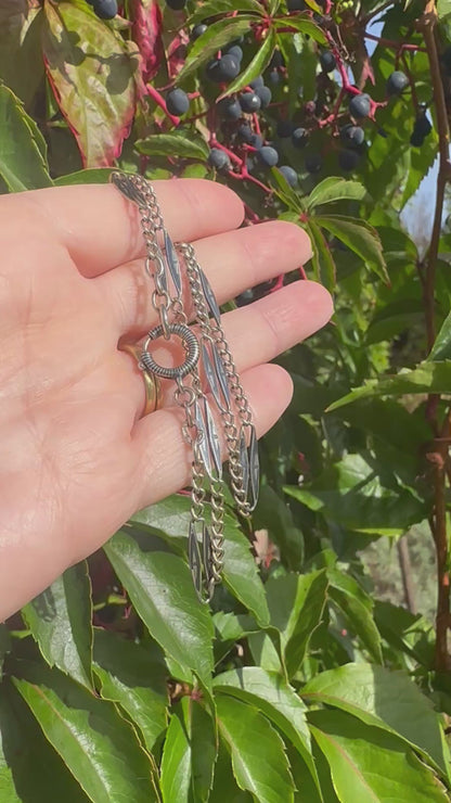 Antique 800 Niello Lozenge chain with bolt clasp