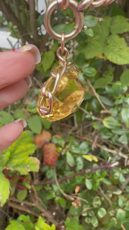 Vintage 9ct Citrine Spinner Fob