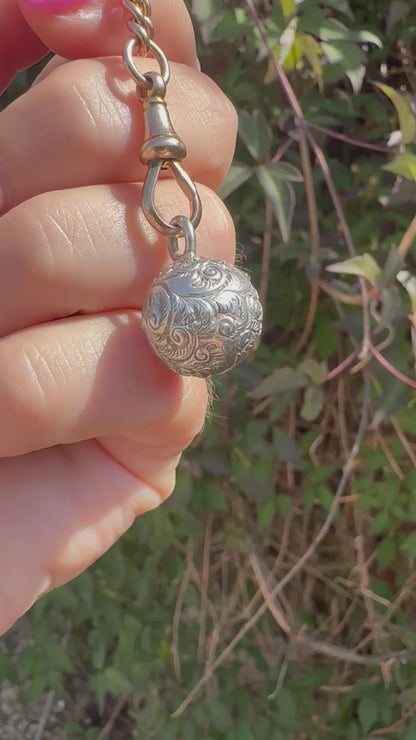 Sterling Silver Engraved Patterned Orb pendant