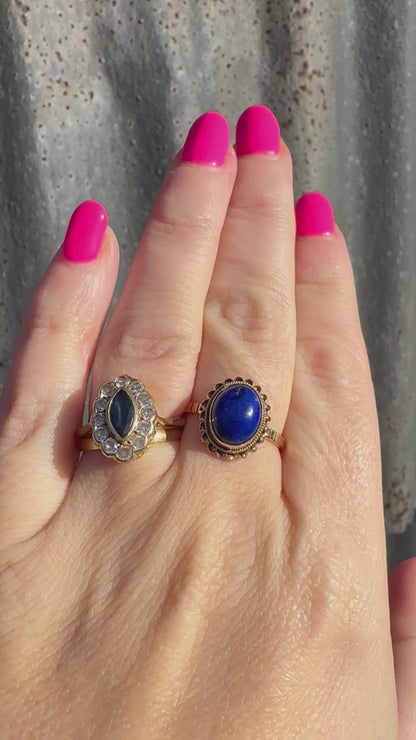 Vintage 9ct Lapis Lazuli Solitaire ring