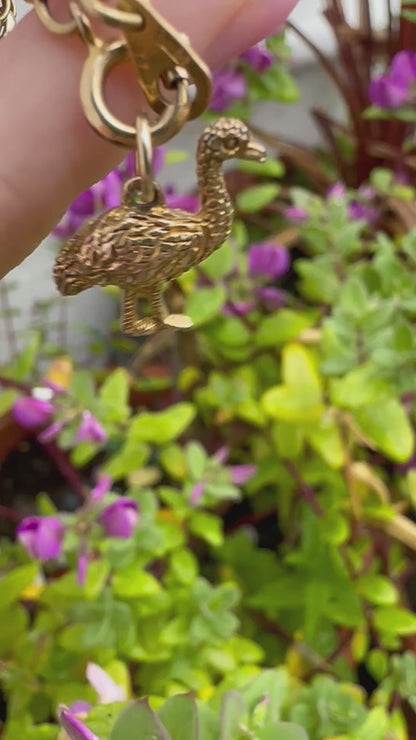 Antique 9ct Ostrich charm
