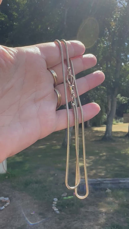 Vintage 9ct Gold Snake chain with Antique Dog Clip