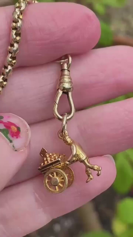 Vintage 9ct Gold Articulated Fruit Seller charm