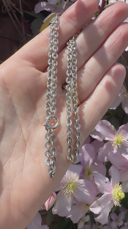 Sterling Silver Flat Cable Chain with Bolt clasp