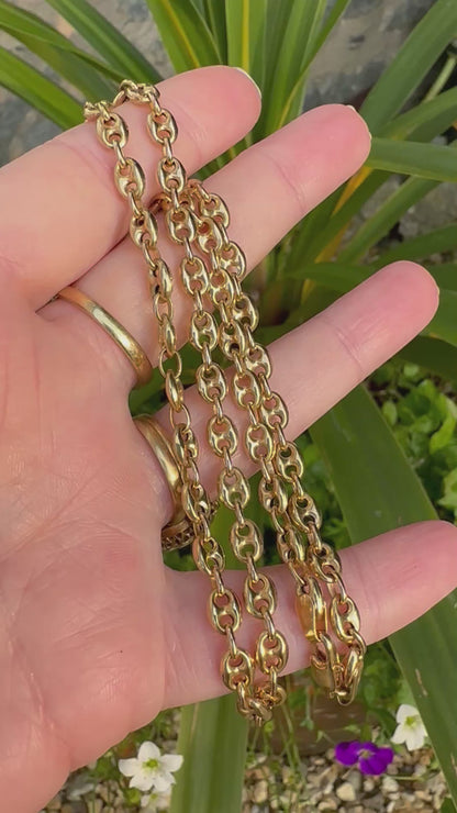 Vintage 9ct Gold UnoAerre Puffy Mariner Chain
