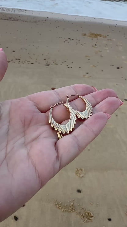 9ct Gold UnoAerre Spikey Hoops