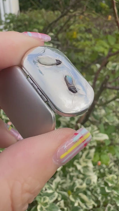 Sterling Silver Shibayama bug locket