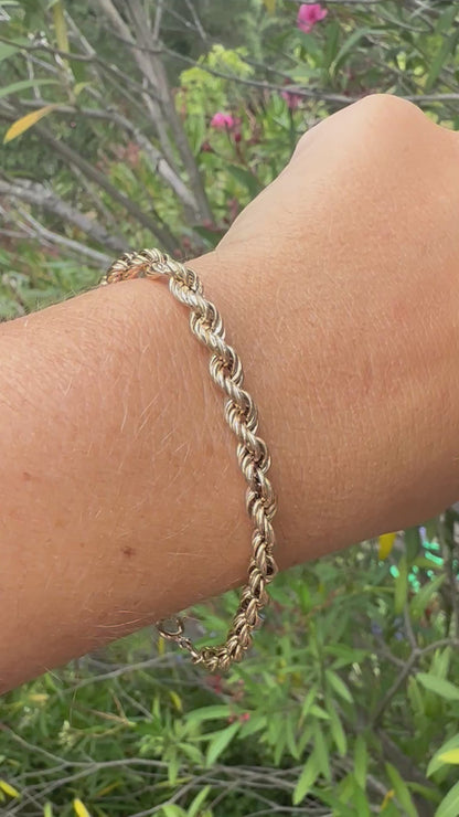 Vintage 9ct Rope chain bracelet