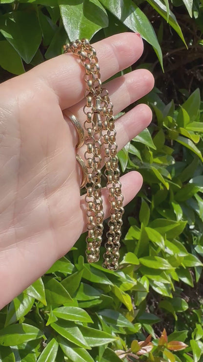 Vintage 9ct Yellow Gold Rolo/Belcher chain with antique dog clip