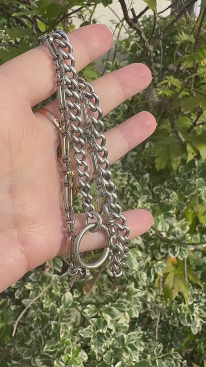Sterling Silver Curb Chain and Paperclip Chain with XL Bolt Clasp