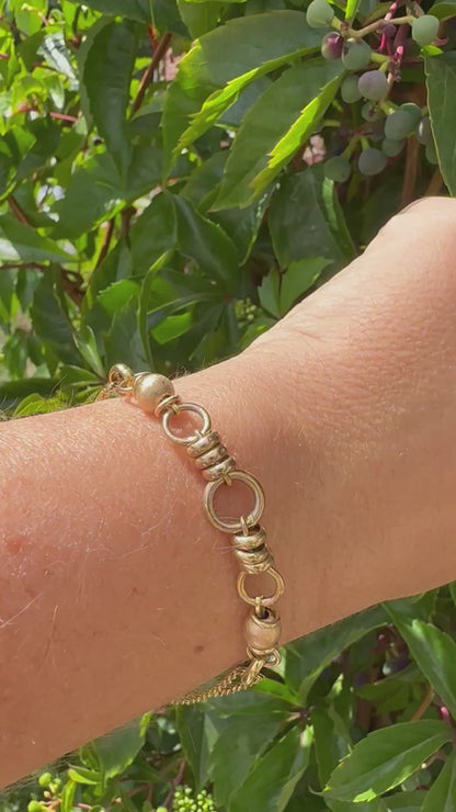 Vintage 9ct gold Bead and Rope bracelet