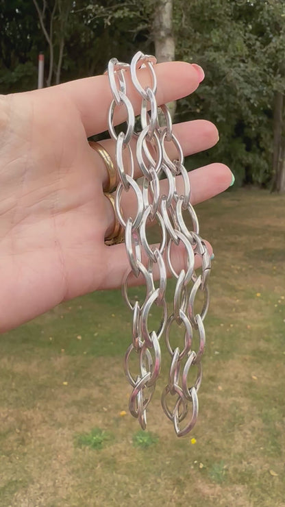 Sterling Silver Eye link chain with concealed clasp