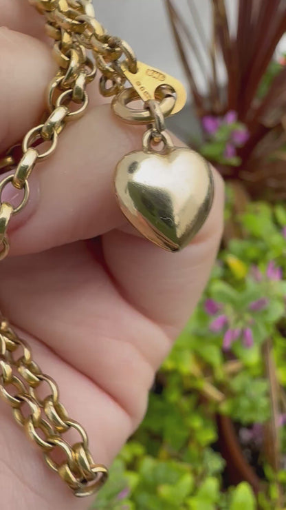 Vintage 9ct Puffy Heart charm
