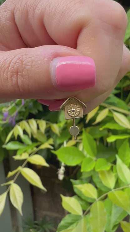 9ct Gold Articulated Cuckoo Clock with moving pendulum