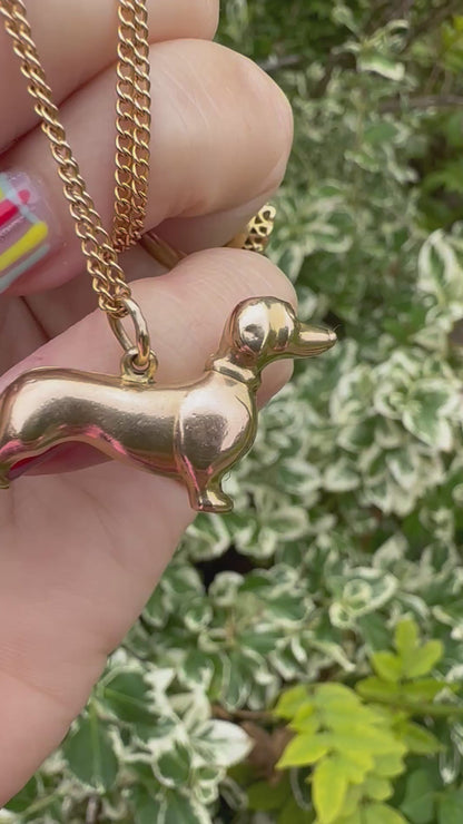 Vintage 9ct Dachshund Dog Charm