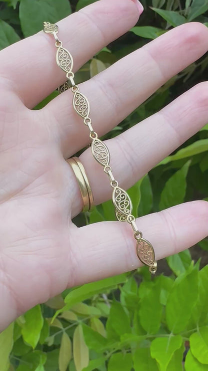 Vintage 9ct gold Filigree bracelet