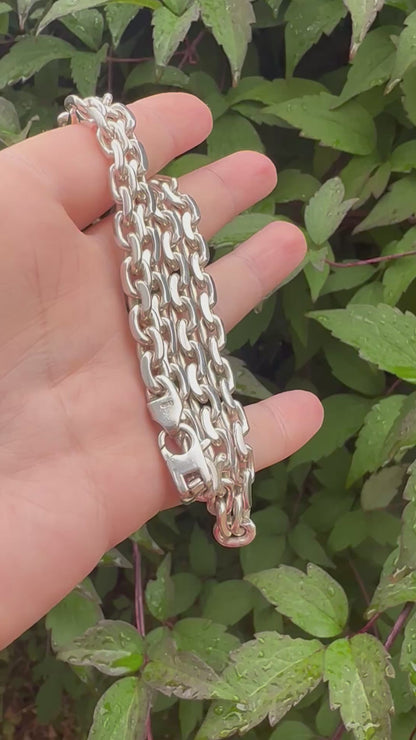 Vintage Sterling Silver Chunky Biker chain