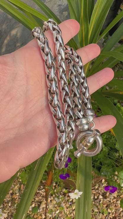 Reserved Soula- Sterling Silver Giant Spiga chain with 18ct detailing
