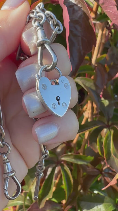 Vintage Sterling Silver Heart Padlock