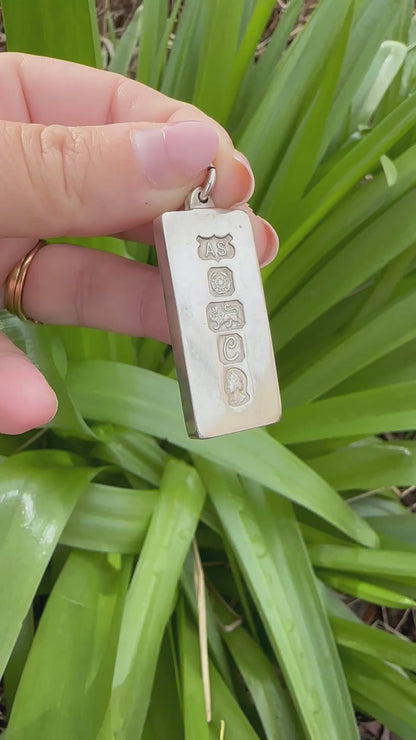 Vintage Silver Ingot Pendant - Silver jubilee 1977