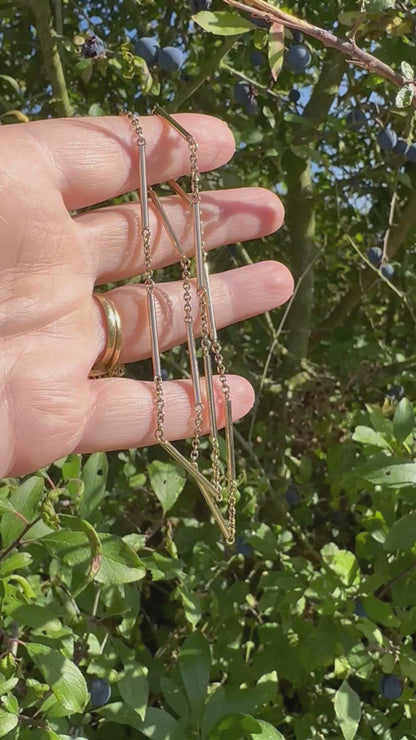 Vintage 9ct Gold Bar Station chain