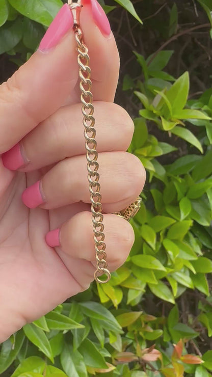 Vintage 9ct Peachy Gold Hollow curb extender