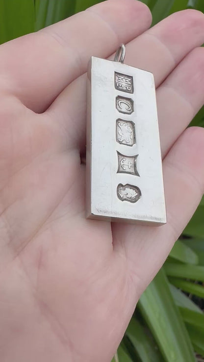 Silver Ingot Pendant- Queen Elizabeth II Silver Jubilee 1977