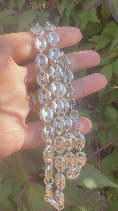 Sterling Silver XL Puffy Mariner Chain